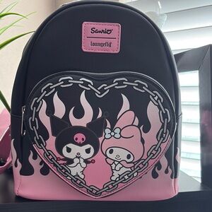 Sanrio Loungefly Black and Pink Backpack